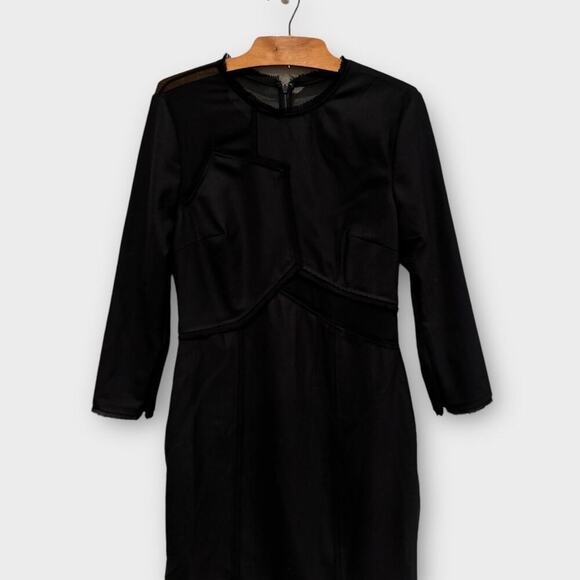 JASON WU Mesh-inset 3/4-sleeve Sheath Dress Size 10 - Picture 6 of 12